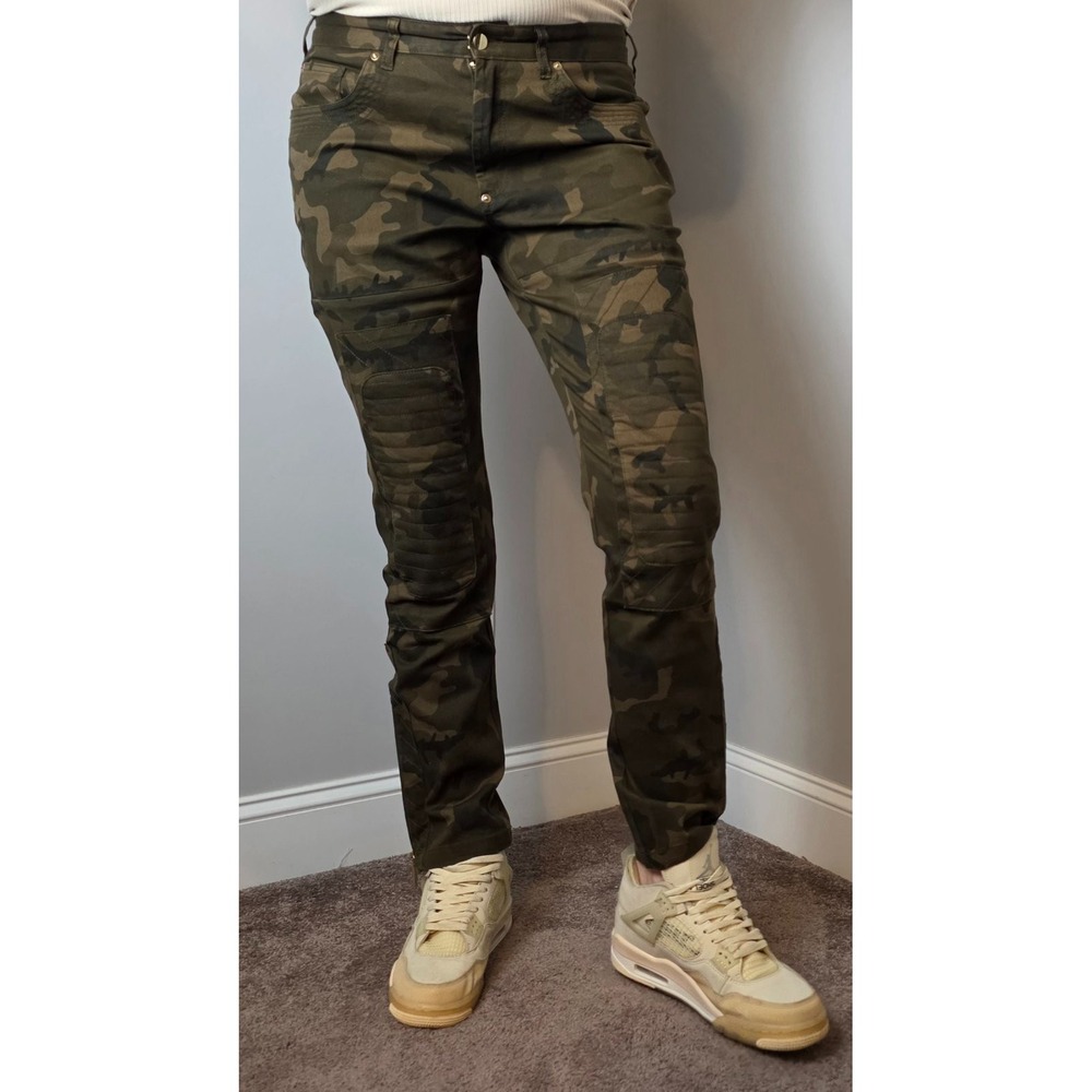 LVL XIII Designer Camo Cargo Pants Men Luxury Streetwear Size 34 NEW $295 Retail